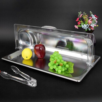Buffet basin cover, square fresh-keeping cover, transparent cover, acrylic food cover, cake dessert flip cover, vegetab