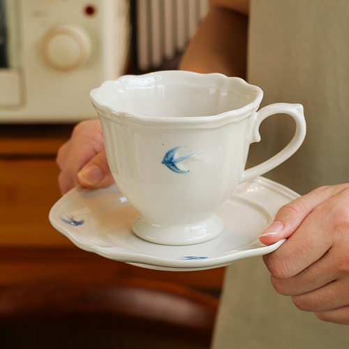 Retro Japanese Swallow Coffee Cup Ceramic Mug Women's Personal High end Exquisite Office Men