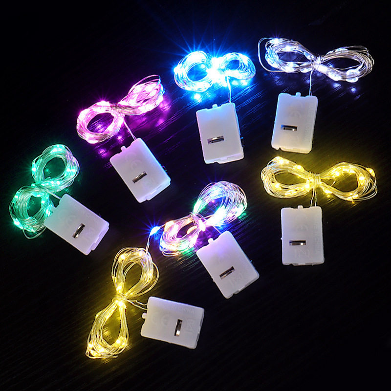 Atmosphere light string photo prop LED light string bouquet gift box cake button electronic adjustable light emission - 实物图