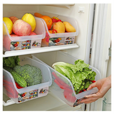 Refrigerator fresh-keeping storage box, plastic kitchen vegetable and fruit fresh-keeping box, large capacity refrigera