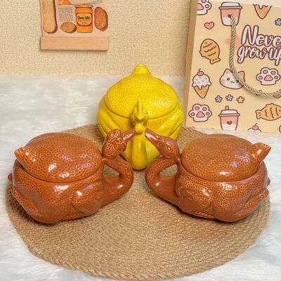 Single product -- cup salt baked chicken cup braised chicken jar cup mug ceramic cup White cut chicken water cup strang