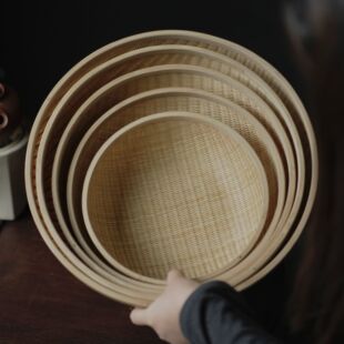 Bamboo woven baskets, storage baskets, handmade fruit plates, needle and thread baskets, baskets, tea utensils, and sto