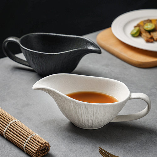 Condensed milk spoon, mini milk jar, milk pot, milk honey cup, sugar jar, ceramic milk jar, Western cuisine, steak sauc