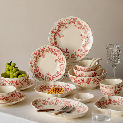 Bowl and Dish Set for Home Use, High Beauty Wedding Gifts, 2025 Wedding and Relocation Newlyweds Bowl, Dish, Chopstick,