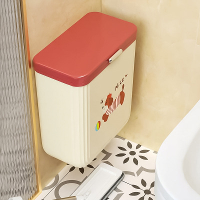 Wall mounted high-value covered toilet paper bin, household toilet with crevices, kitchen specific sanitary bin, bathro