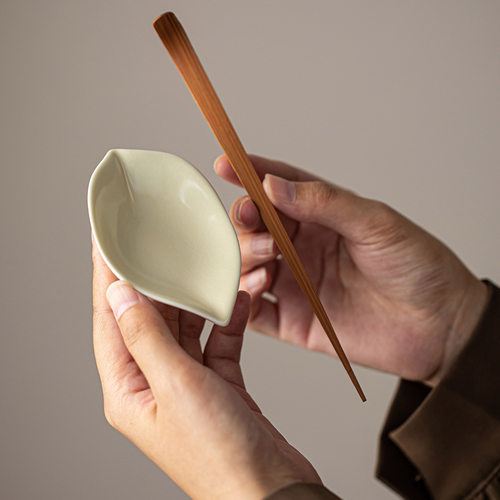 Huangru Ceramic Tea Lotus Three Piece Set Tea Awakening Teaspoon Teaspoon Creative Leaf shaped Tea Rules Six Gentlemen