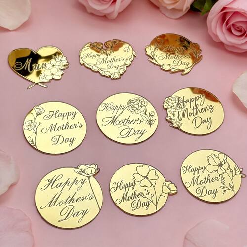 Cross border style Mother's Day acrylic marking flowers Happy Mother's Day cupcake decoration cake ornaments