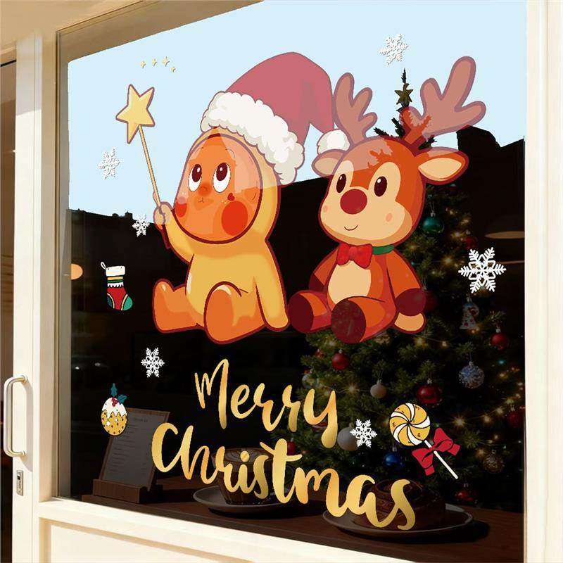 圣诞节静电贴纸星星人橱窗贴耶诞节墙贴画新年玻璃门贴纸窗花,节庆用品/礼品,节日装扮用品,淘宝优惠券,粉丝福利购,淘宝优惠卷