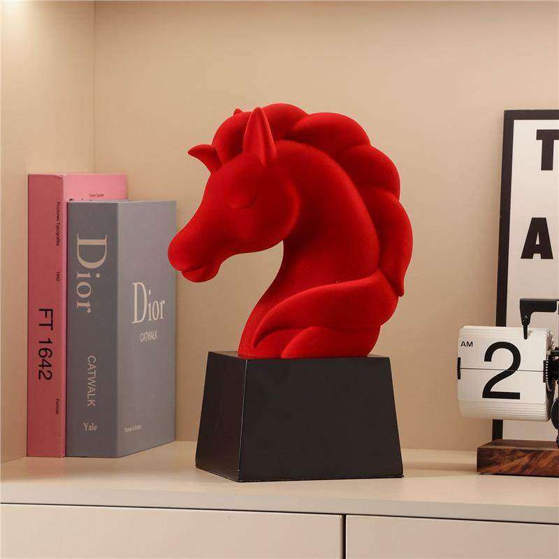 创意植绒红色马头摆件办公室桌面装饰品小众艺术马年吉祥物,饰品/流行首饰/时尚饰品新,摆件,淘宝优惠券,粉丝福利购,淘宝优惠卷