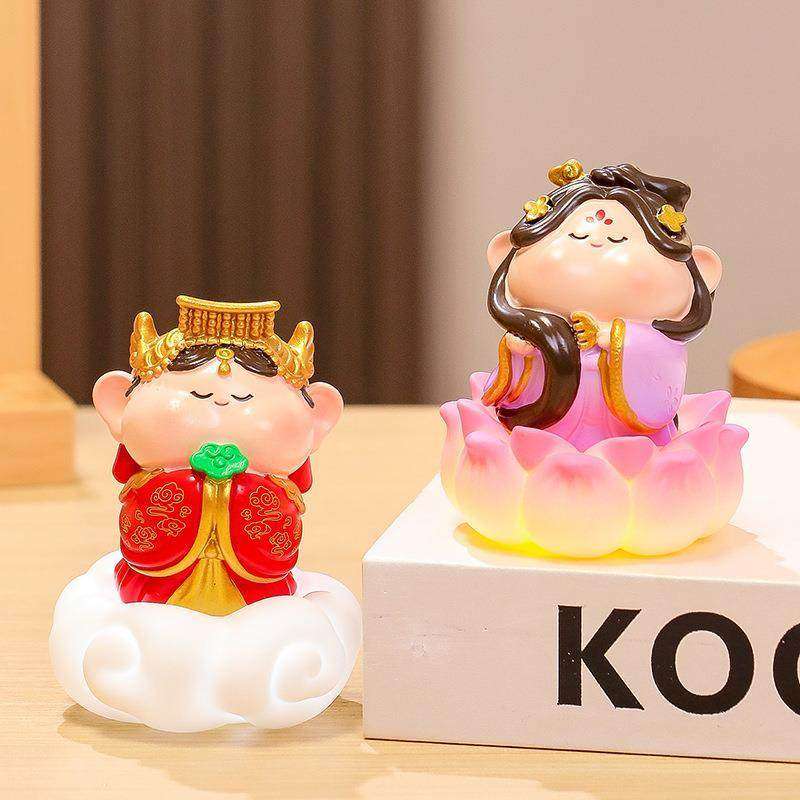 如愿小神仙办公室桌面摆件国潮财神坐莲小夜灯工位装饰解压小摆件,饰品/流行首饰/时尚饰品新,摆件,淘宝优惠券,粉丝福利购,淘宝优惠卷