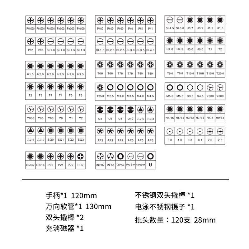 日本福冈釰牌精密螺丝刀套装工具手机多种合金钢批头带磁性改锥