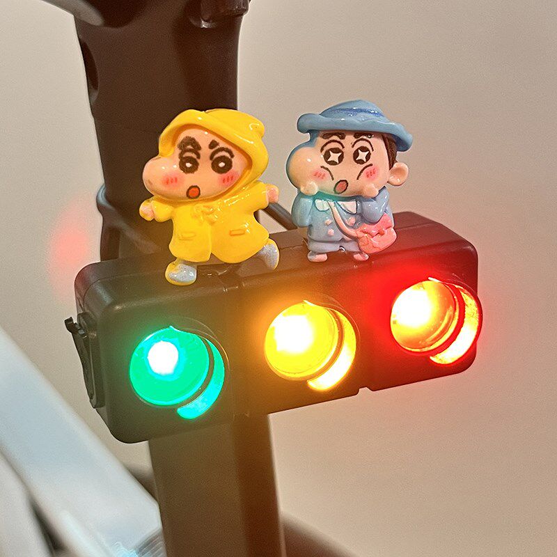 自行车尾灯红绿灯充电款警示灯可爱卡通单车公路车山地车夜骑灯