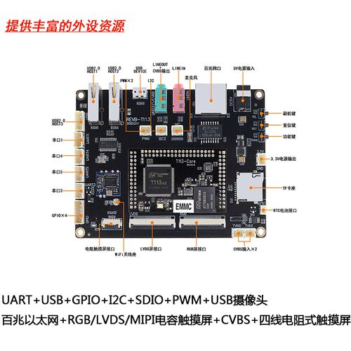 ARM全志T113-S3开发板全开源LINUX+QT系统电容电阻屏全国产低成本
