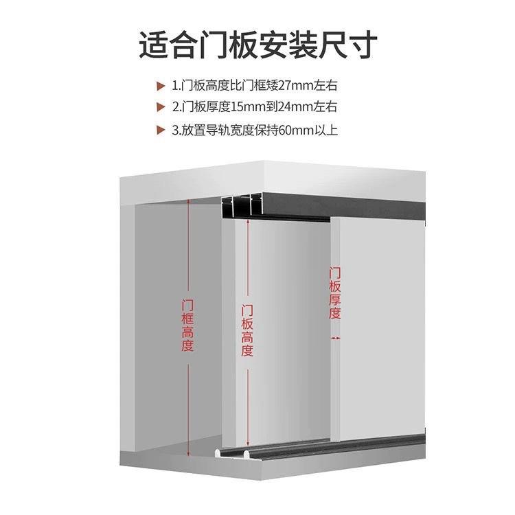 加厚免开槽衣柜门双滑槽移门轨道推拉门静音双滑轨趟门轮导轨配件