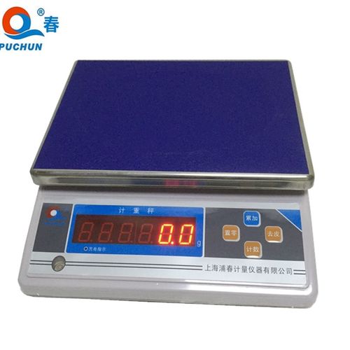 上海浦春电子天平秤计重称精准包装克重天平3KG6KG15KG30KG/0.1G