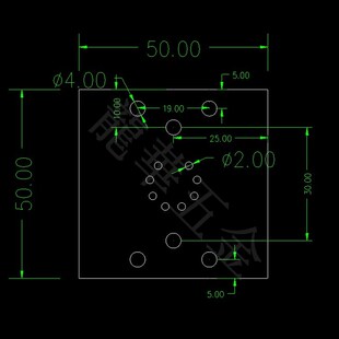 直插8脚TO-3金封管散热片 大功率散热器50*18.6-50黑(14孔)