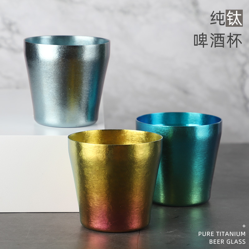 Ta1纯钛冰花微晶户外水杯酒杯冷饮杯居家用品