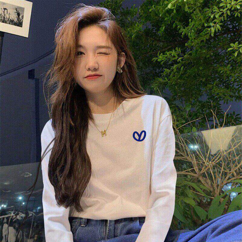 法国Rouje Dsyle白色圆领正肩长袖t恤女士秋季内搭纯棉打底衫上衣