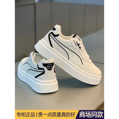 高端正品布面小白鞋男秋冬新款潮流百搭休闲板鞋厚底增高运动鞋