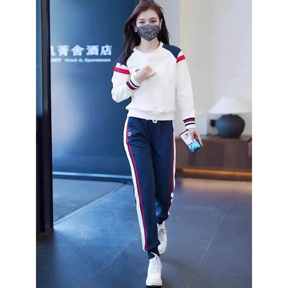 休闲运动套装女2025秋季新款时尚洋气显瘦宽松卫衣跑步服两件套潮