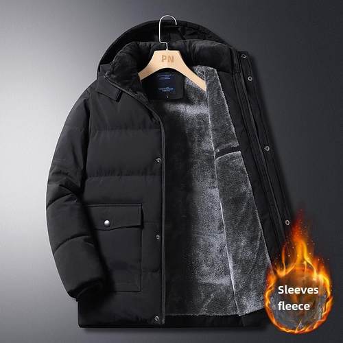 保暖冬装！中老年爸爸棉衣~男士加绒加厚外套加大码羽绒棉服装棉