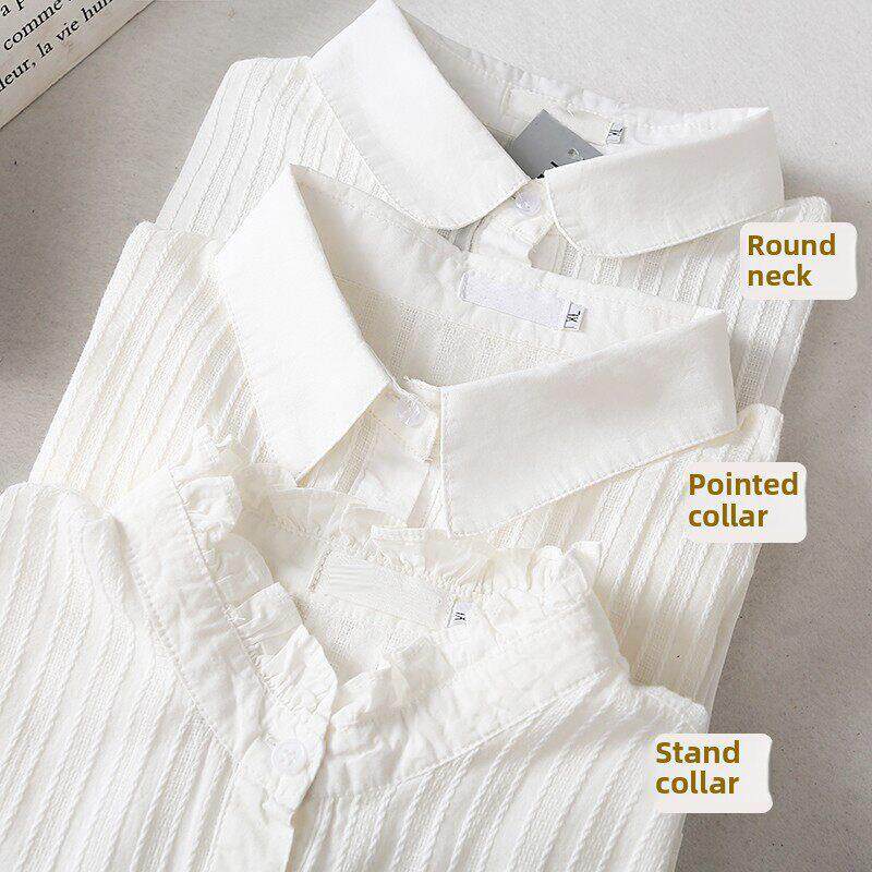 香港白色衬衫女长袖春秋冬加绒大码胖mm纯棉文艺百搭职业打底衬衣