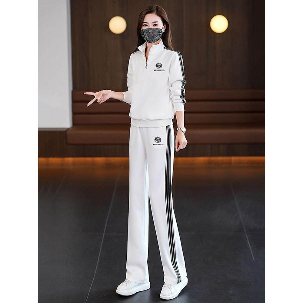 时尚运动服套装女2025春秋季新款宽松显瘦减龄卫衣卫裤休闲两件套