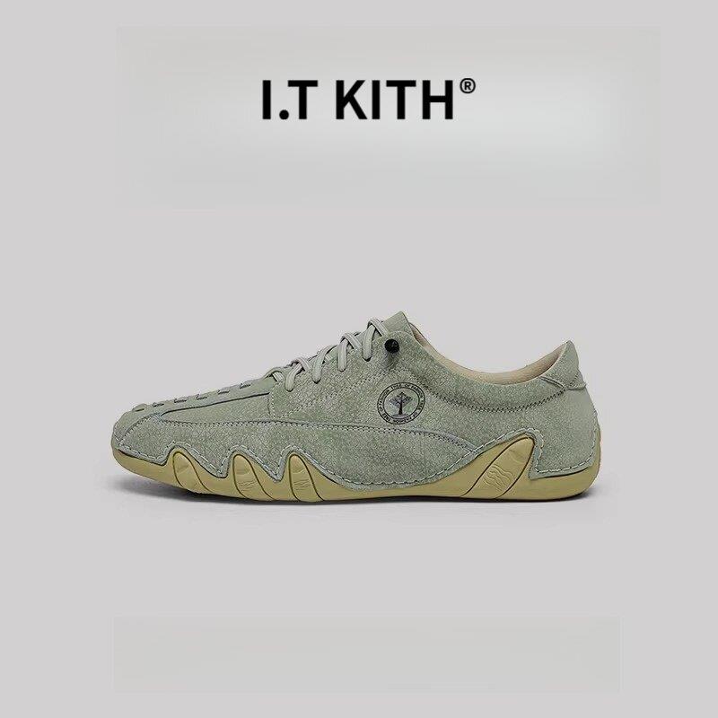 I.T KITH冬季2025新款豆豆鞋男真皮休闲皮鞋软皮男鞋子百搭软底潮