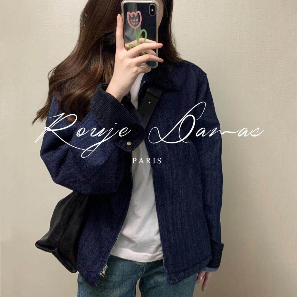 Rouje Damas韩系休闲宽松灯芯绒外套女装复古慵懒风工装夹克上衣,女装/女士精品,常规大码外套,淘宝优惠券,粉丝福利购,淘宝优惠卷