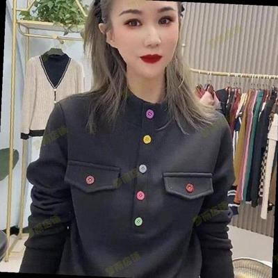 德绒高级感立领长袖T恤女秋季新款大码显瘦内搭打底衫妈妈装上衣