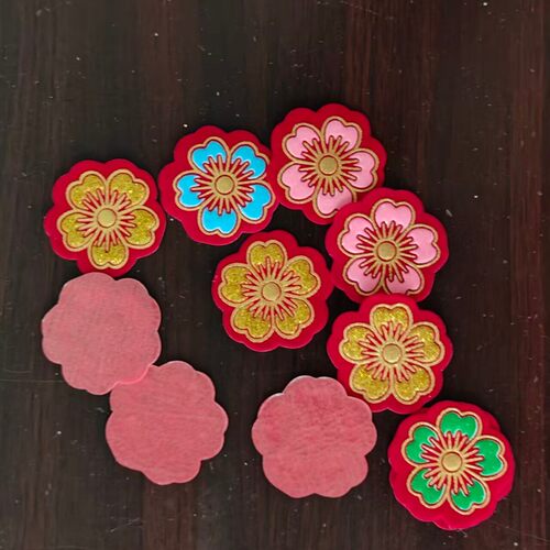 烫金梅花元宝小花彩色贴