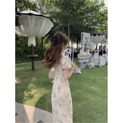 夏季国风长短款连衣裙女士中法式气质新款复古中长裙改良旗袍裙子