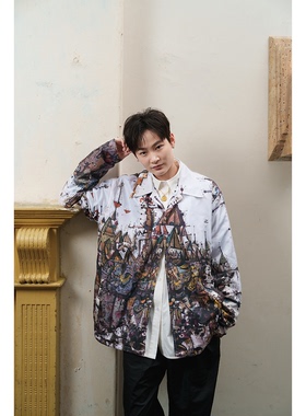 Y2NG X cjzhang联名满印防风加绒教练夹克杨力维杨舒予同款