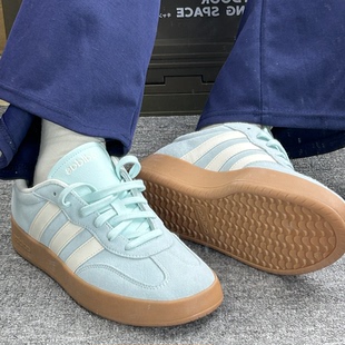 休闲系列薄底 潮流运动 耐磨 低帮 绿白 adidas 板鞋 BARREDA
