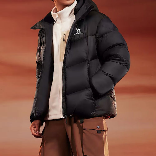 骆驼 火山系列 PRO 石墨烯保暖防风面包700蓬羽绒服 M35CR07101A