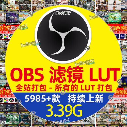 OBS滤镜LUT 直播间视频调色预设素材-全站打包