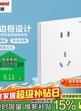 TCL罗格朗开关插座面板插座逸景白色空调usb一开双控五孔墙壁电源