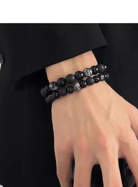 新中式串珠手链男士珠子黑色手串