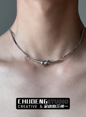 冷淡风简约打结趣味项链锁骨链