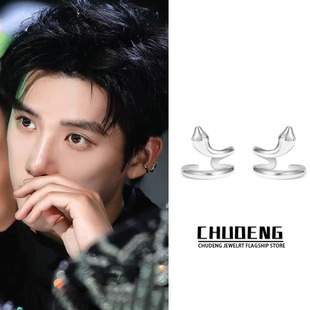 王安宇同款灵蛇耳夹男士无耳洞蛇形耳骨夹耳扣轻奢高级送男友耳饰