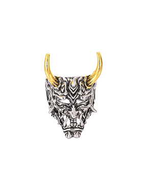 暗黑复古日本般若面具戒指