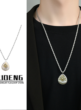 复古许愿石项链男款小众设计