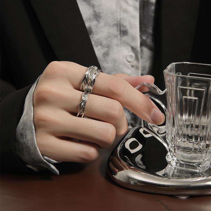 不规则纹理戒指ins小众设计指环