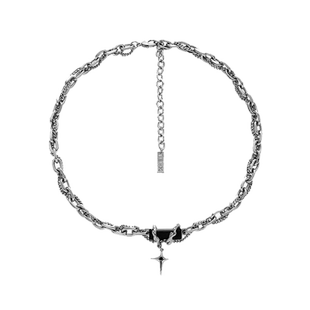 项链男潮小众设计高级感嘻哈缠绕叠戴痞帅百搭高街锁骨链吊坠配饰