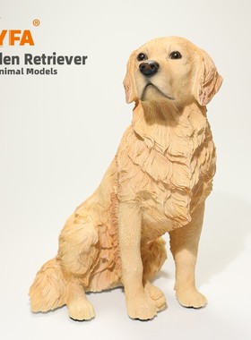 87459佳美动YF玩金犬仿狗模型模公仔吉办A车真摆载件家居物工毛艺