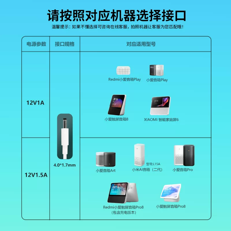 Xiaomi, умные динамики, оригинальные адаптеры питания для зарядки, Redmi, сенсорный экран, Pro8, 8 дюймов, X08, 12V, 1A, 5A, 05b