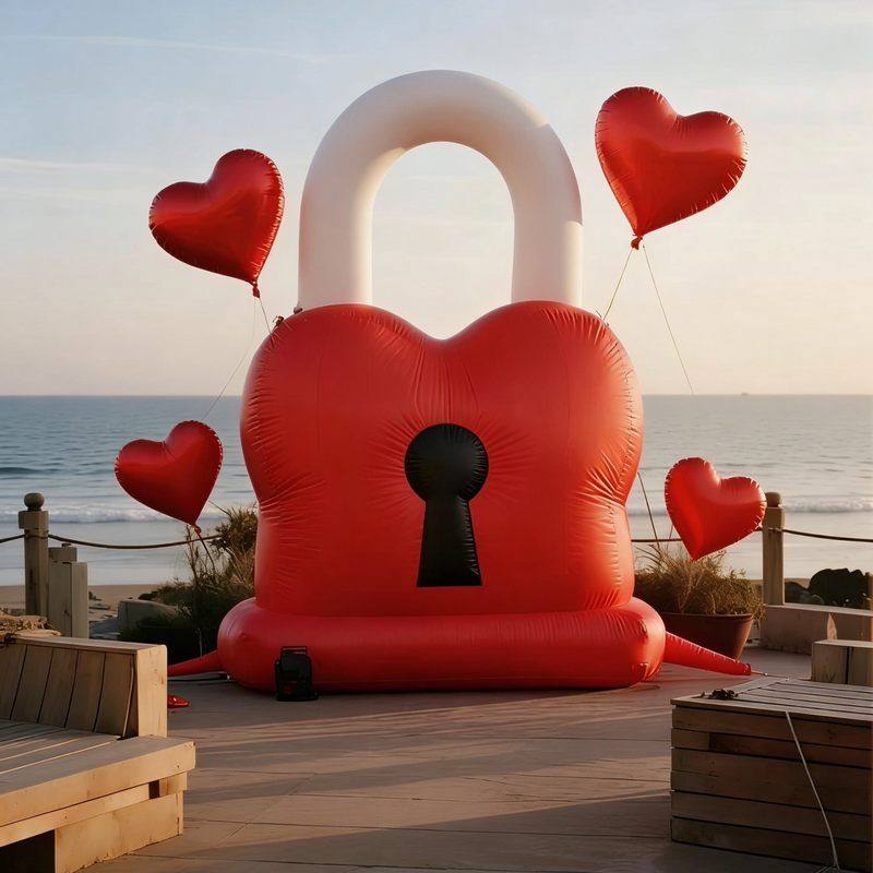 2026心形锁头充气气模红色爱心气球装饰道具情人节卡通造型不锈钢,包装,商务礼品包装,淘宝优惠券,粉丝福利购,淘宝优惠卷