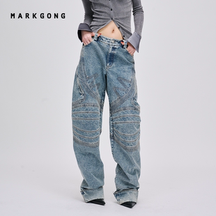 秋冬百搭秋冬流行设计感通勤多缝线长裤 MARKGONG Lisa同款