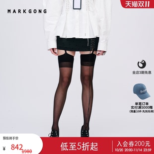 设计感高级流行独特气质甜酷绑带装 女装 饰醋酸短裙 MARKGONG