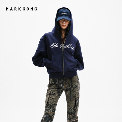 MARKGONG字母拉链卫衣